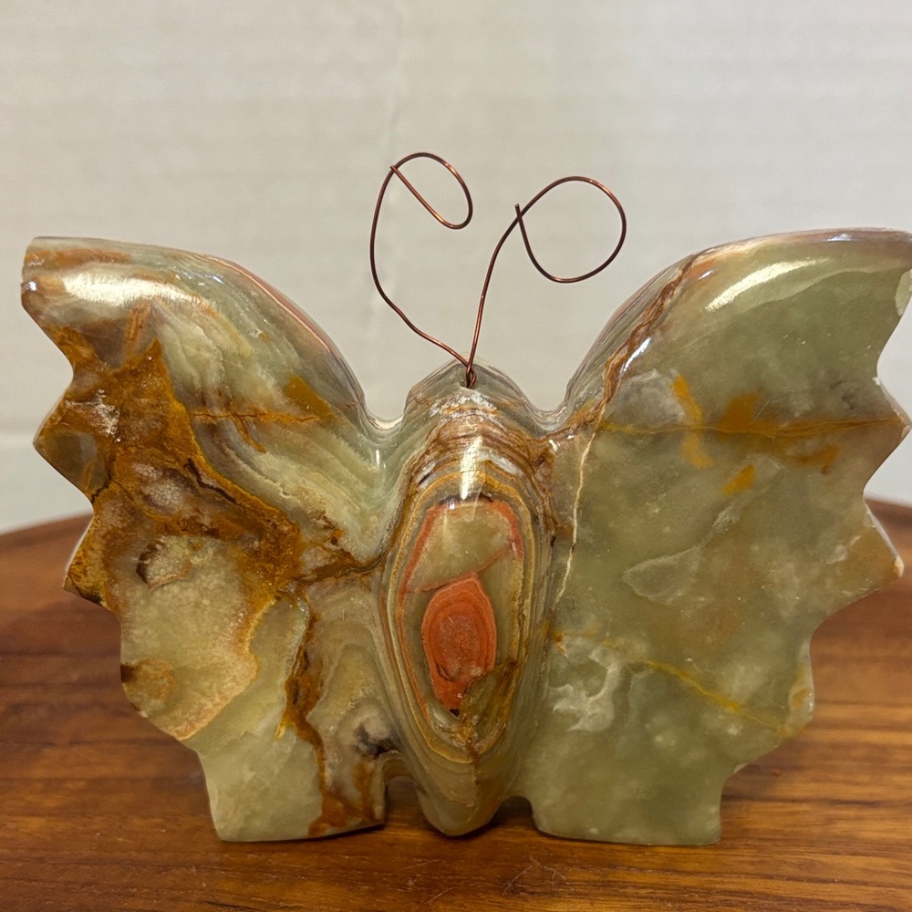 Carved Onyx Freestanding Butterfly Figure